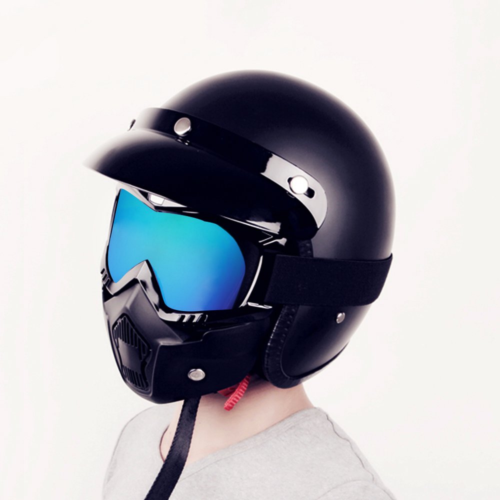 Amazon.co.jp: バイクヘルメット ゴーグル グラス 取り外し可能な